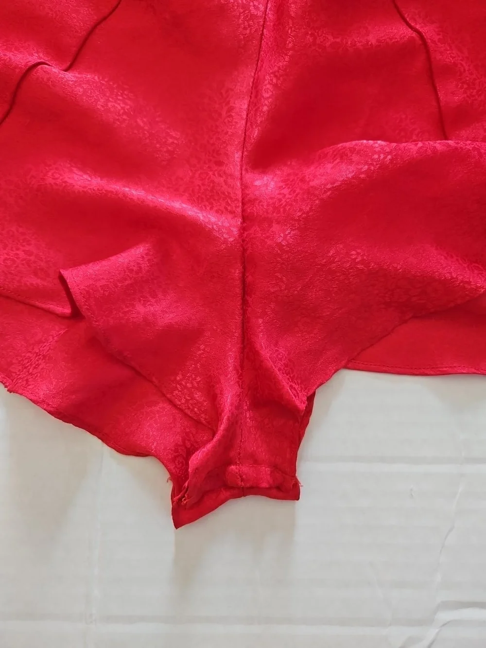 Vintage Y2K Dreamtime Red Satin Teddy Romper Lingerie Small
